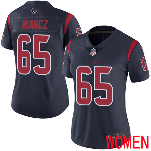 Houston Texans Limited Navy Blue Women Greg Mancz Jersey NFL Football 65 Rush Vapor Untouchable